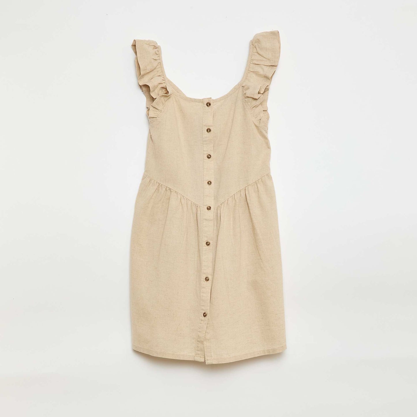 Sleeveless Ruffled Dress WHITE