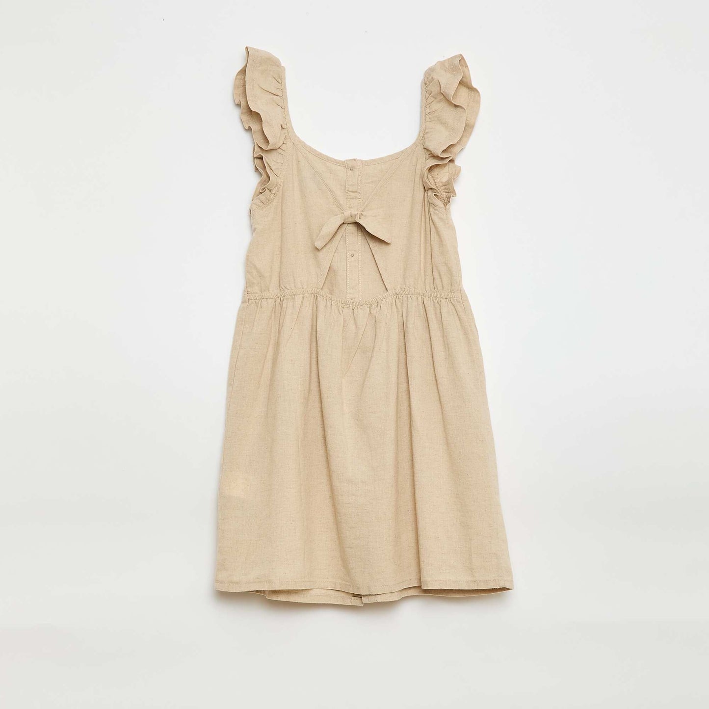 Sleeveless Ruffled Dress WHITE