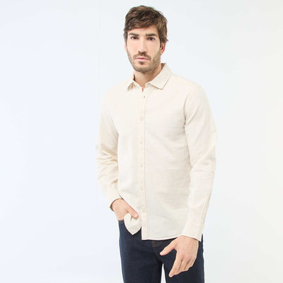 Linen Blend Shirt BEIGE