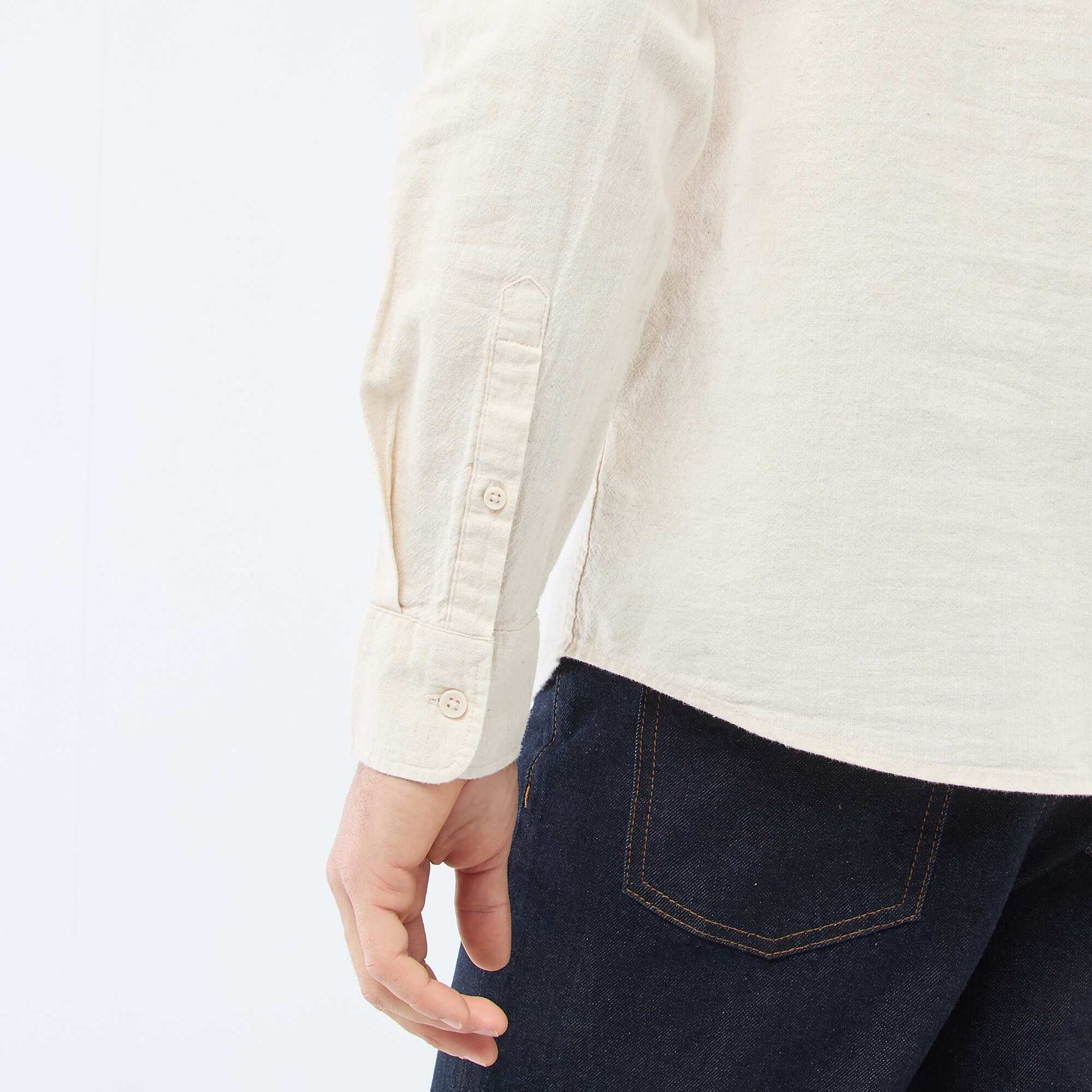 Linen Blend Shirt BEIGE