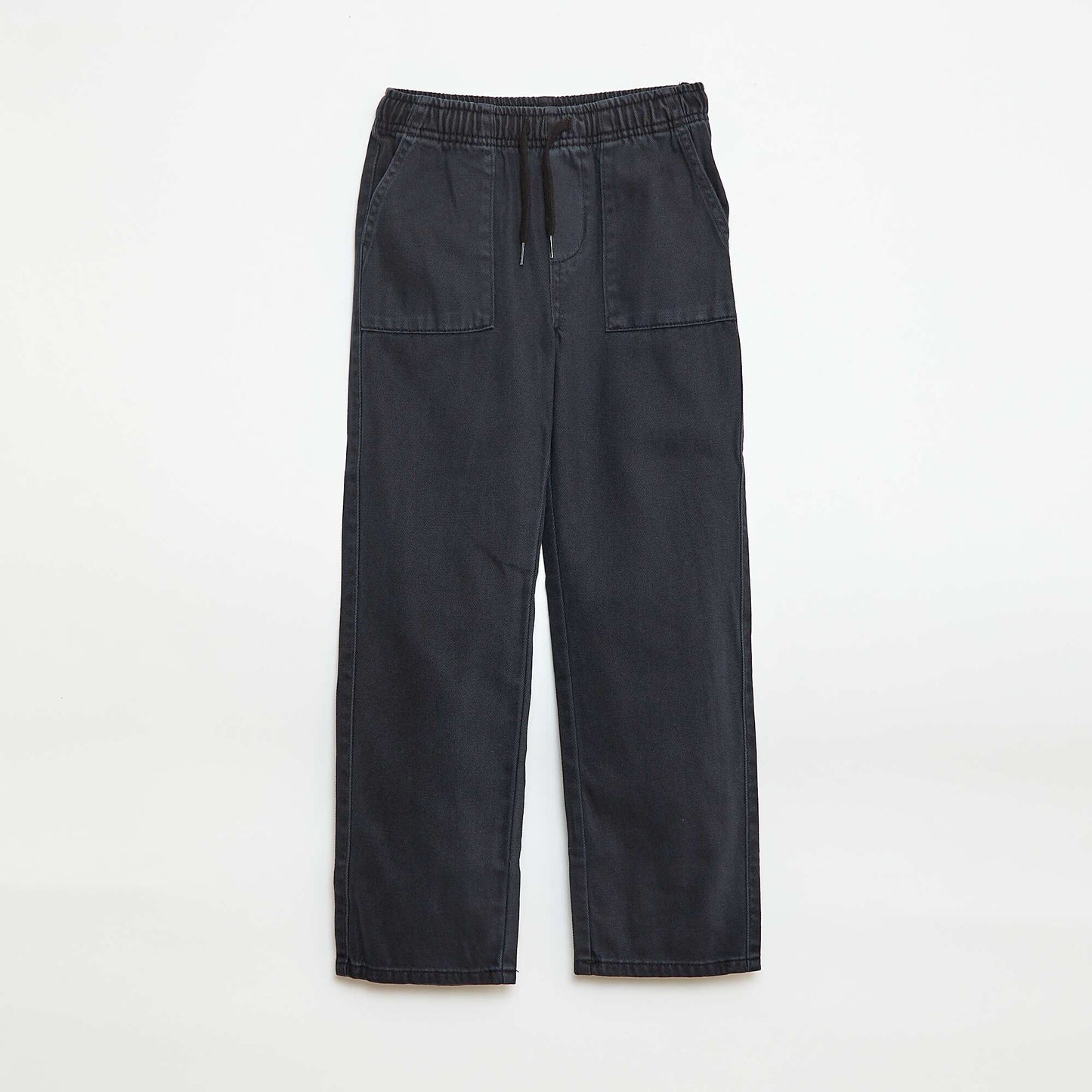 Joggers with elasticated waistband and drawstring BLACK
