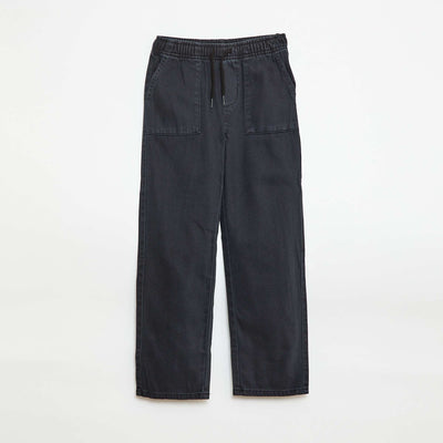 Joggers with elasticated waistband and drawstring BLACK
