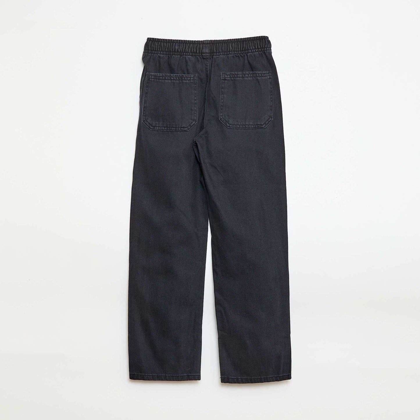 Joggers with elasticated waistband and drawstring BLACK