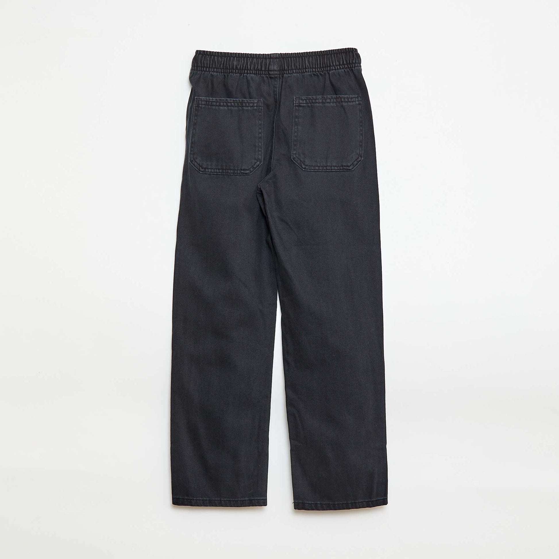 Joggers with elasticated waistband and drawstring BLACK