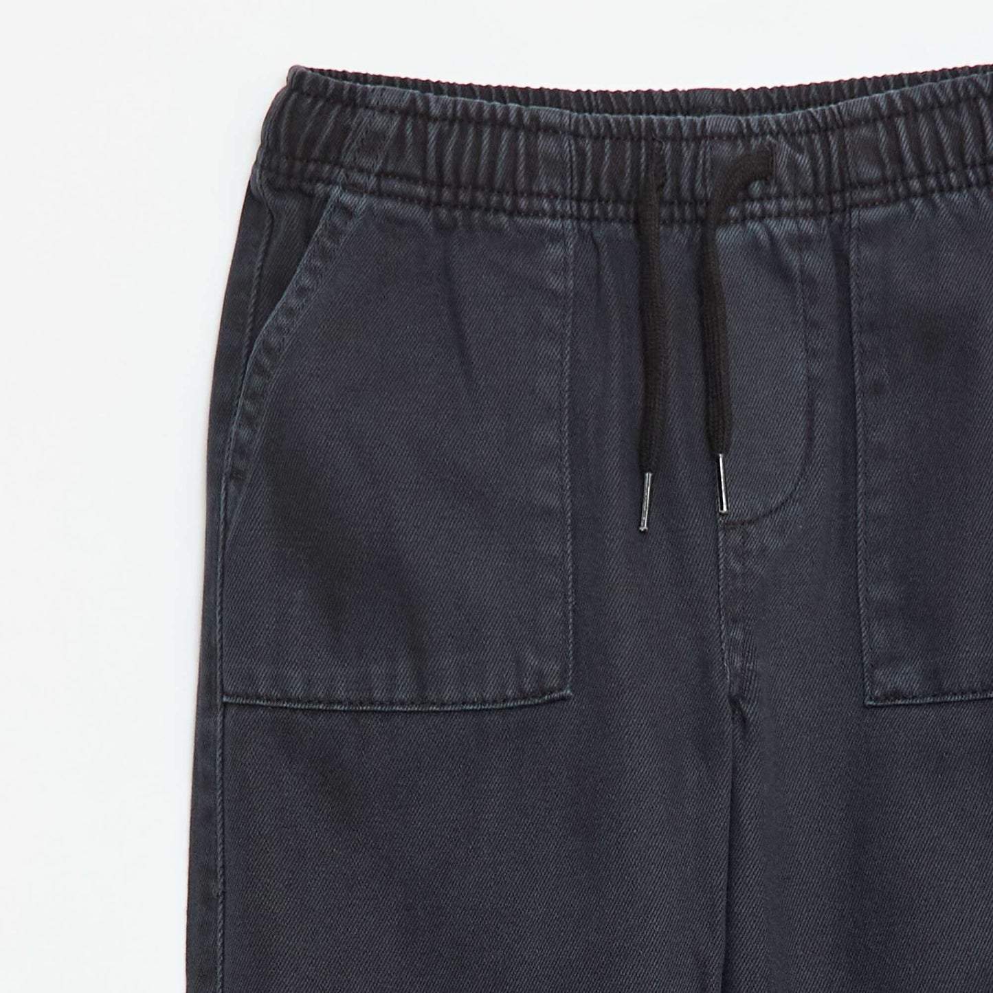 Joggers with elasticated waistband and drawstring BLACK