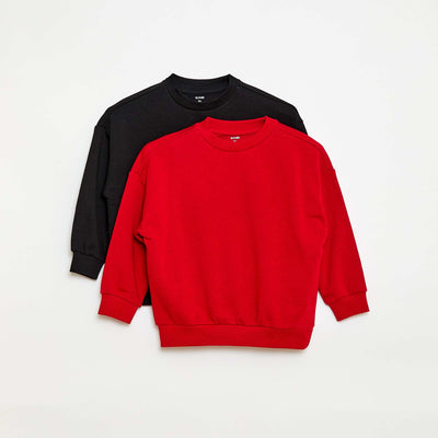 2-Pack Cotton French Terry Sweatshirts BLACK