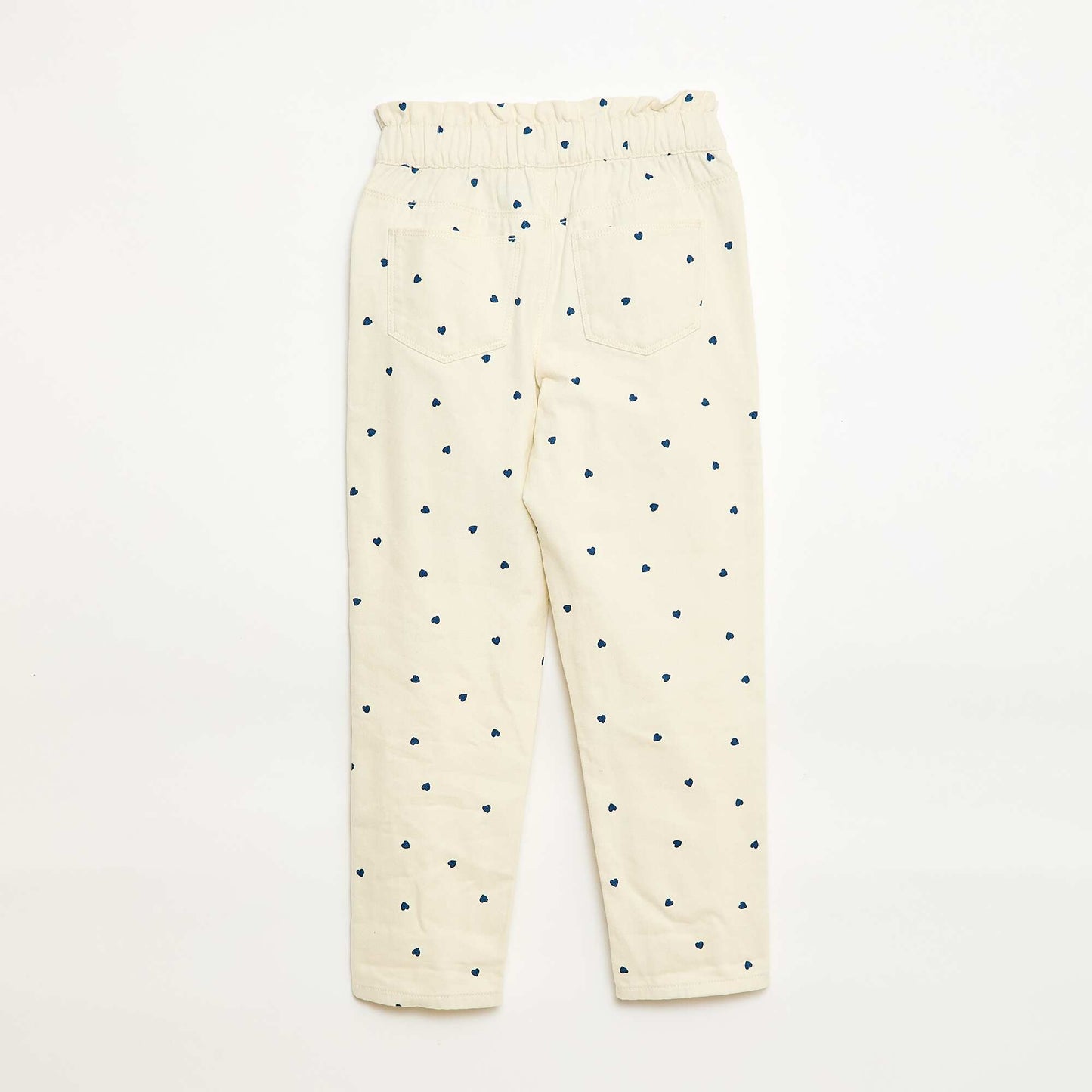 Mom Fit Denim Pants with Print WHITE