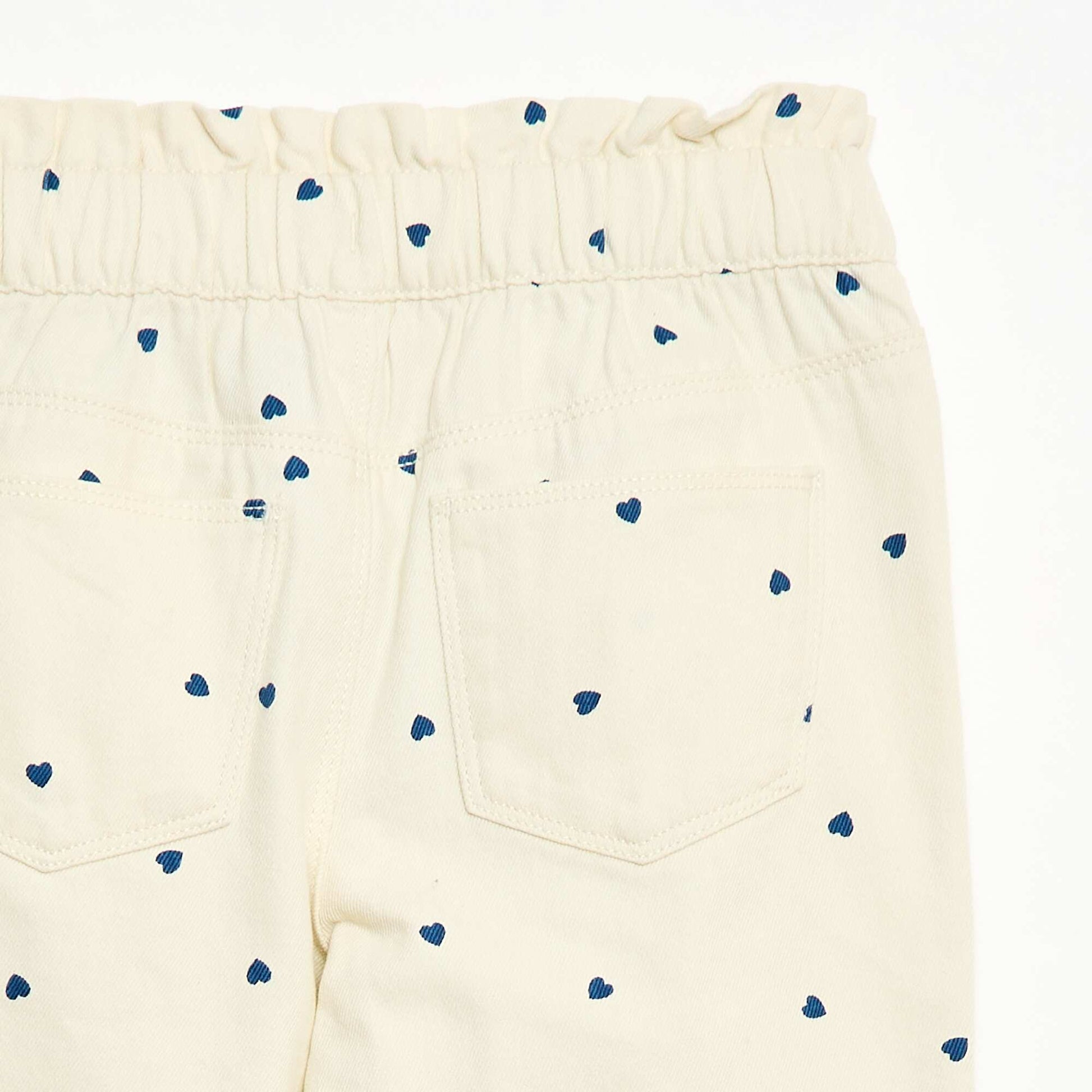 Mom Fit Denim Pants with Print WHITE