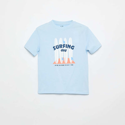 Printed Short-Sleeved T-Shirt BLUE