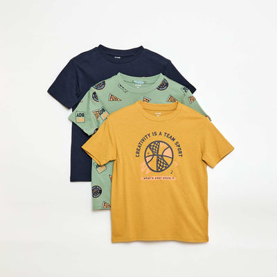 3-Pack Cotton T-Shirts YELLOW