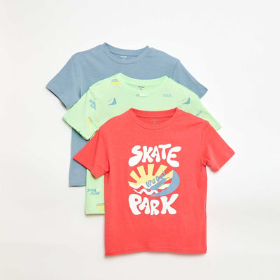 3-Pack Cotton T-Shirts BLUE