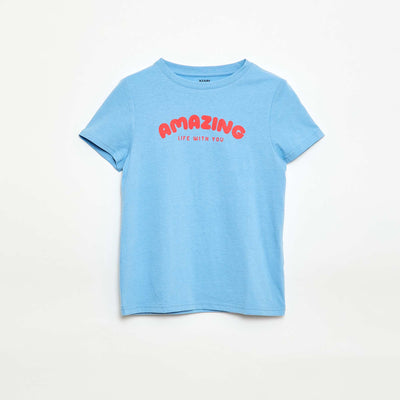 Printed Message T-Shirt BLUE