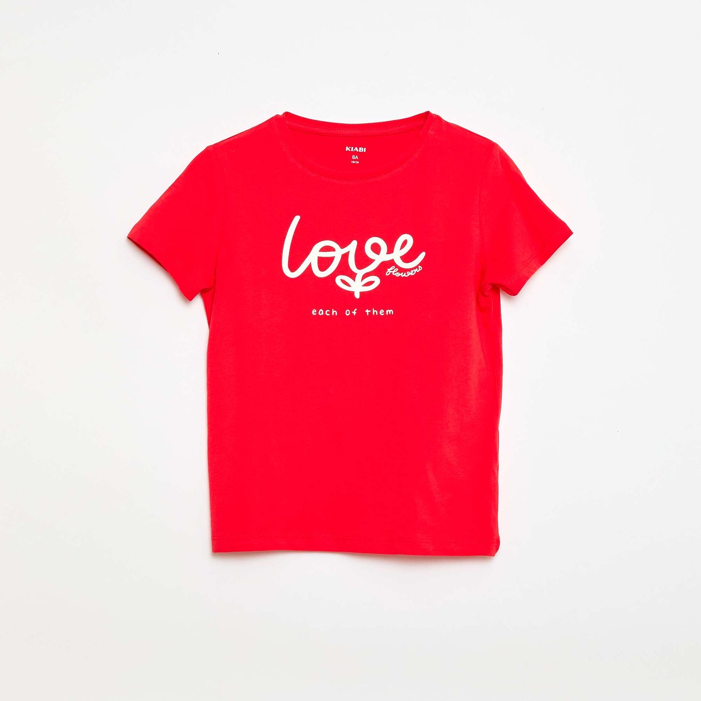 Short-Sleeved Printed Message T-Shirt RED