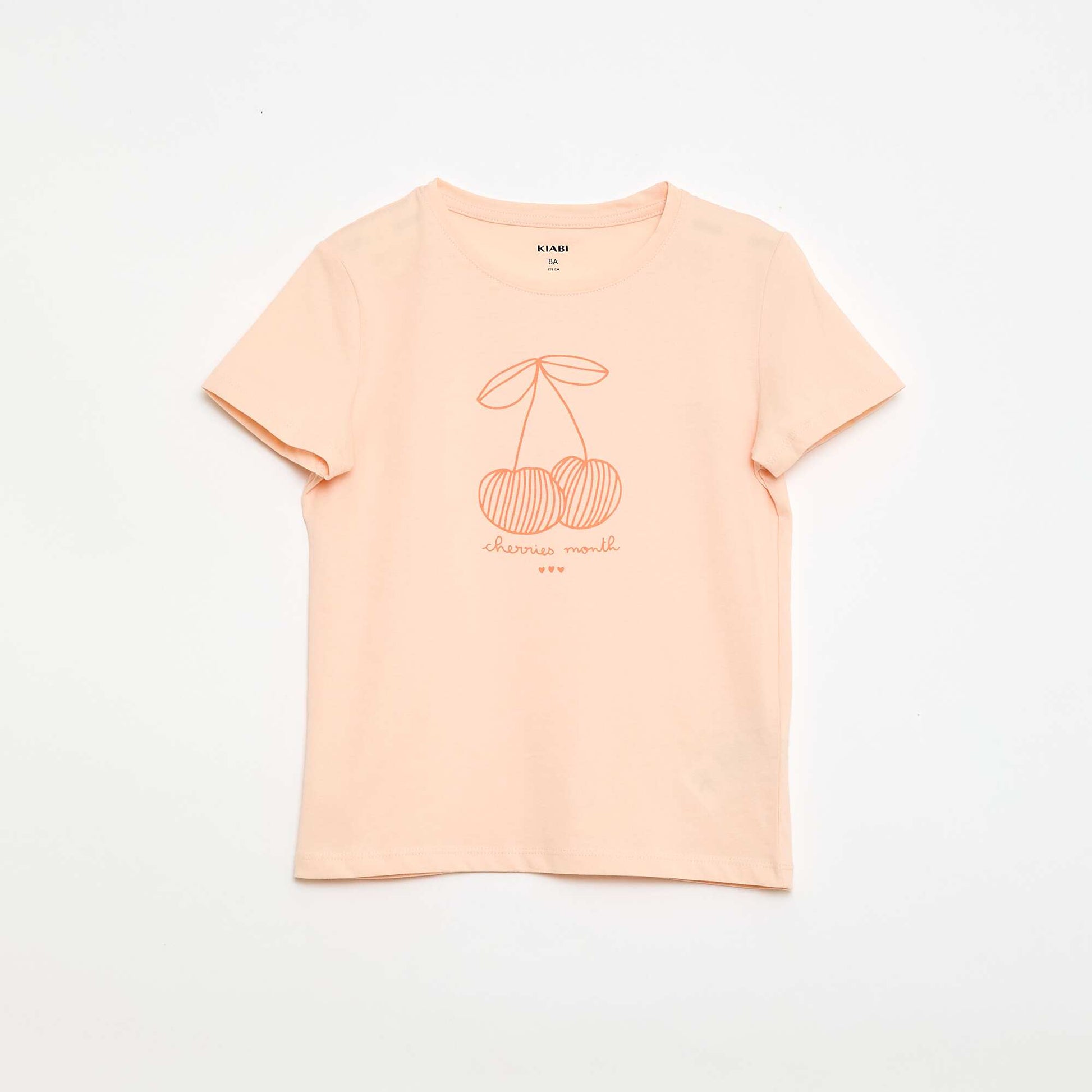 Short-Sleeved Printed Message T-Shirt ORANGE