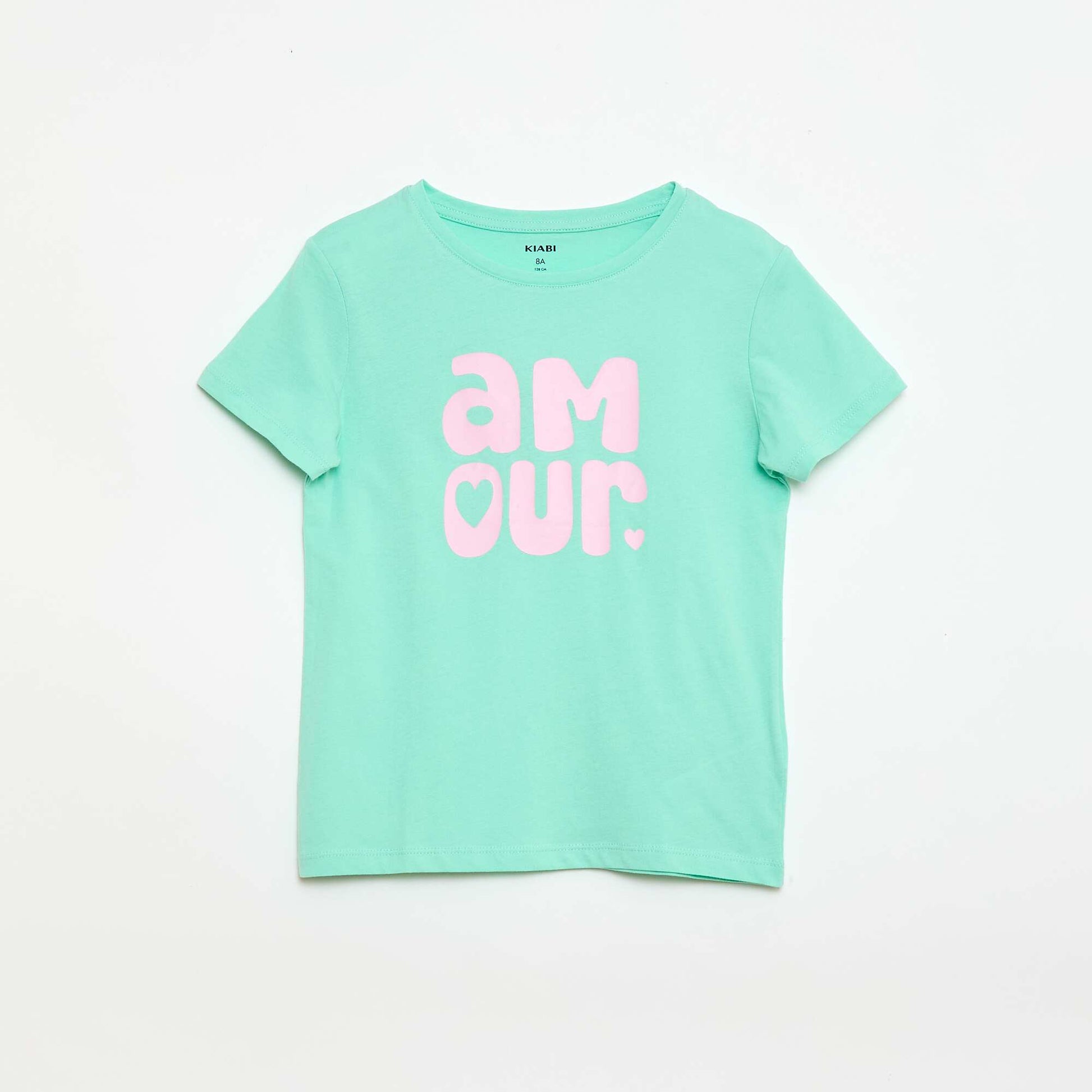 Short-Sleeve Printed Message T-Shirt GREEN