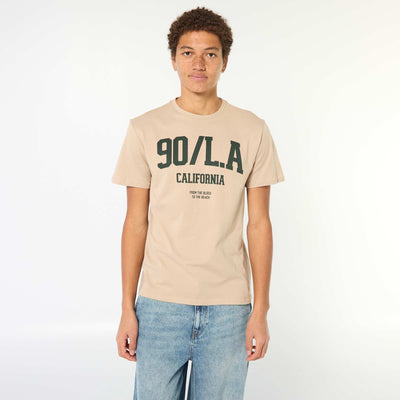 Printed Cotton T-Shirt BEIGE