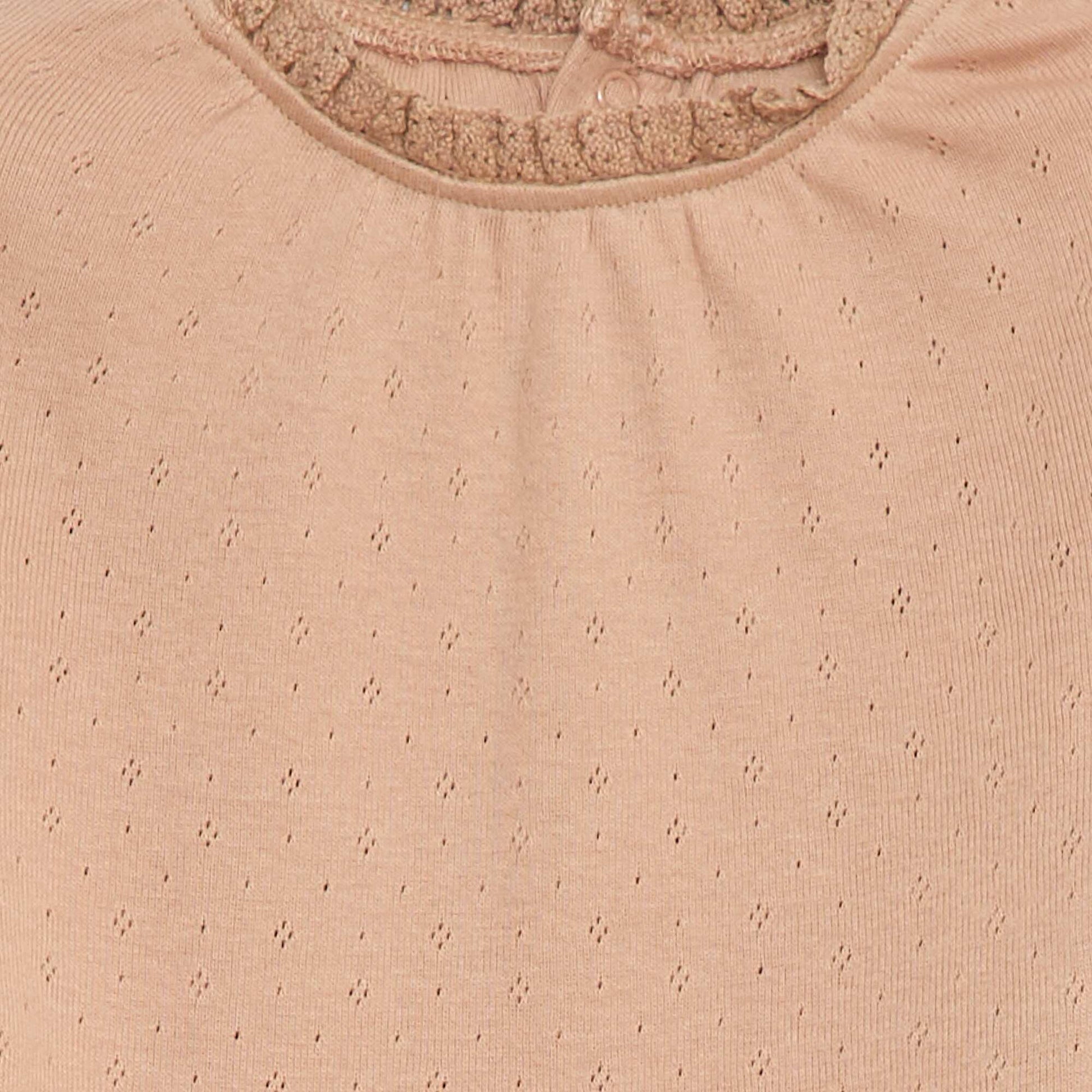 Pointelle Knit Long-Sleeve Bodysuit PINK