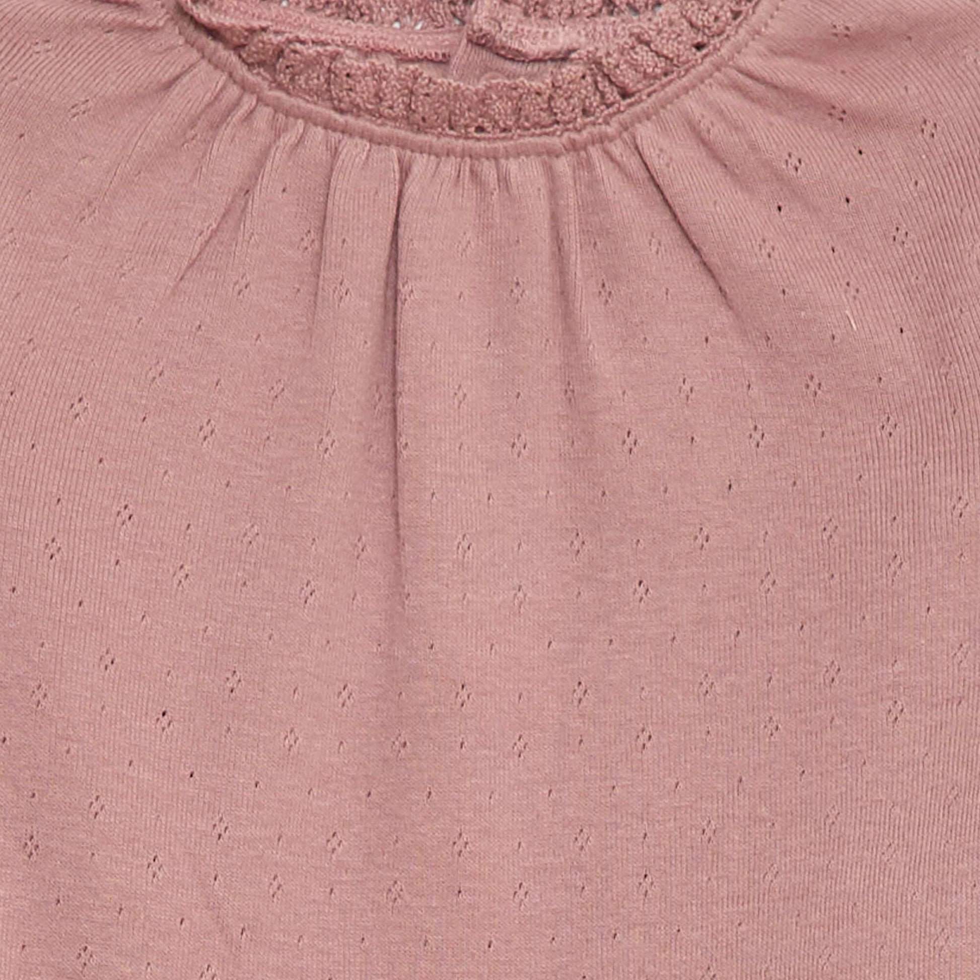 Pointelle Knit Long-Sleeve Bodysuit PINK