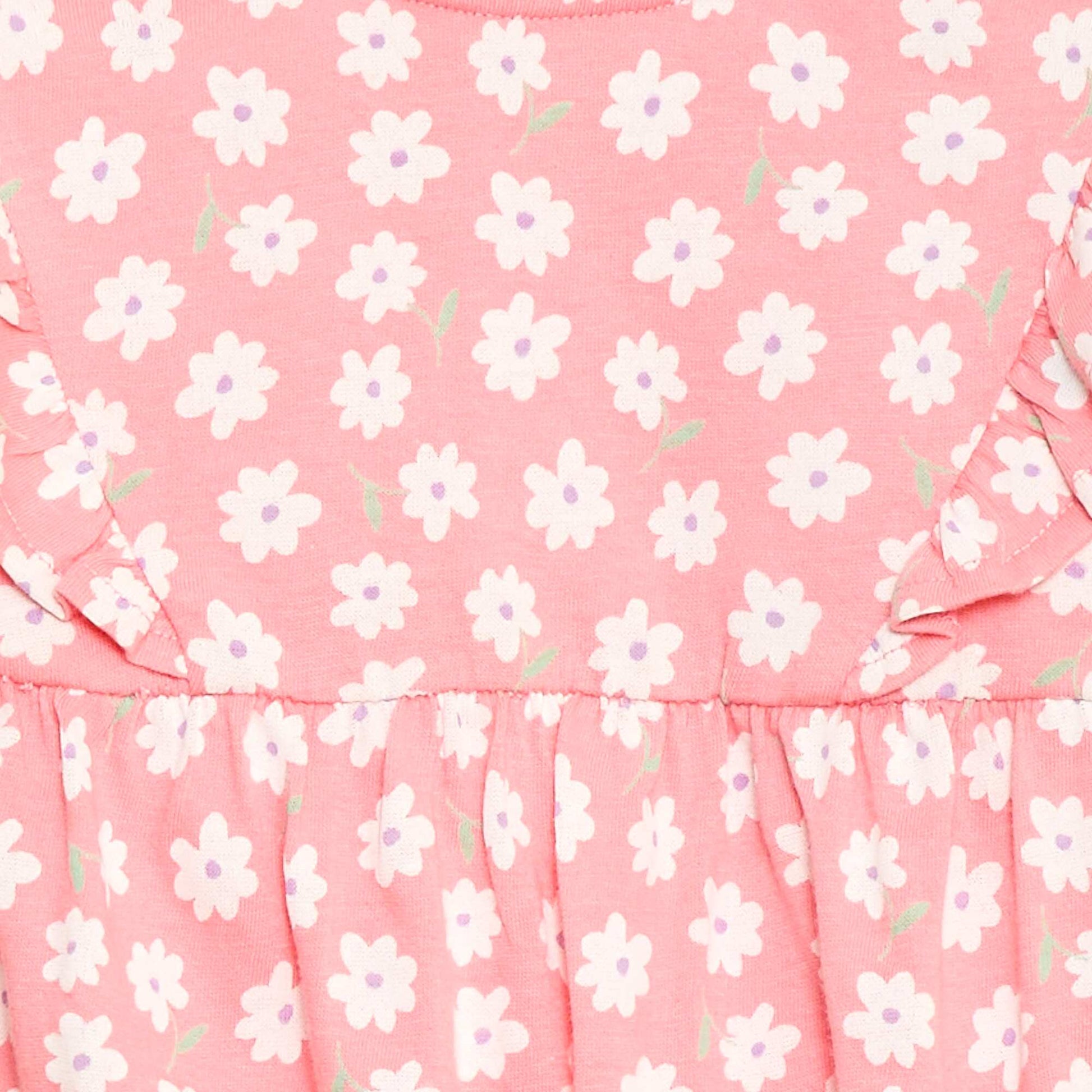 Printed Cotton Romper PINK