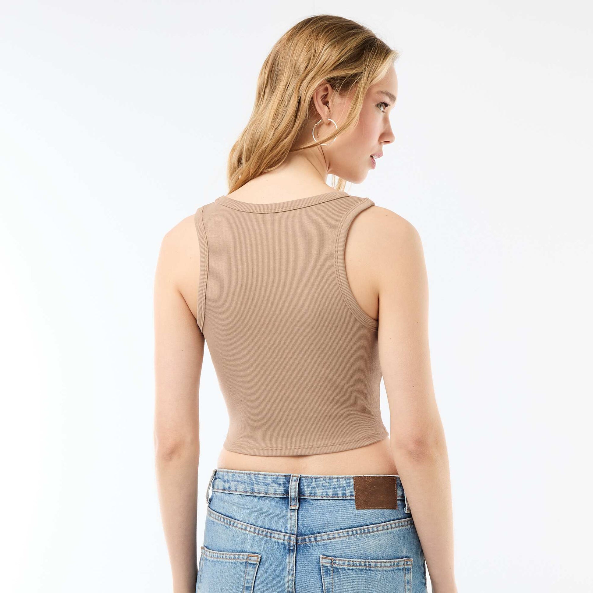 American Armhole Tank Top BEIGE