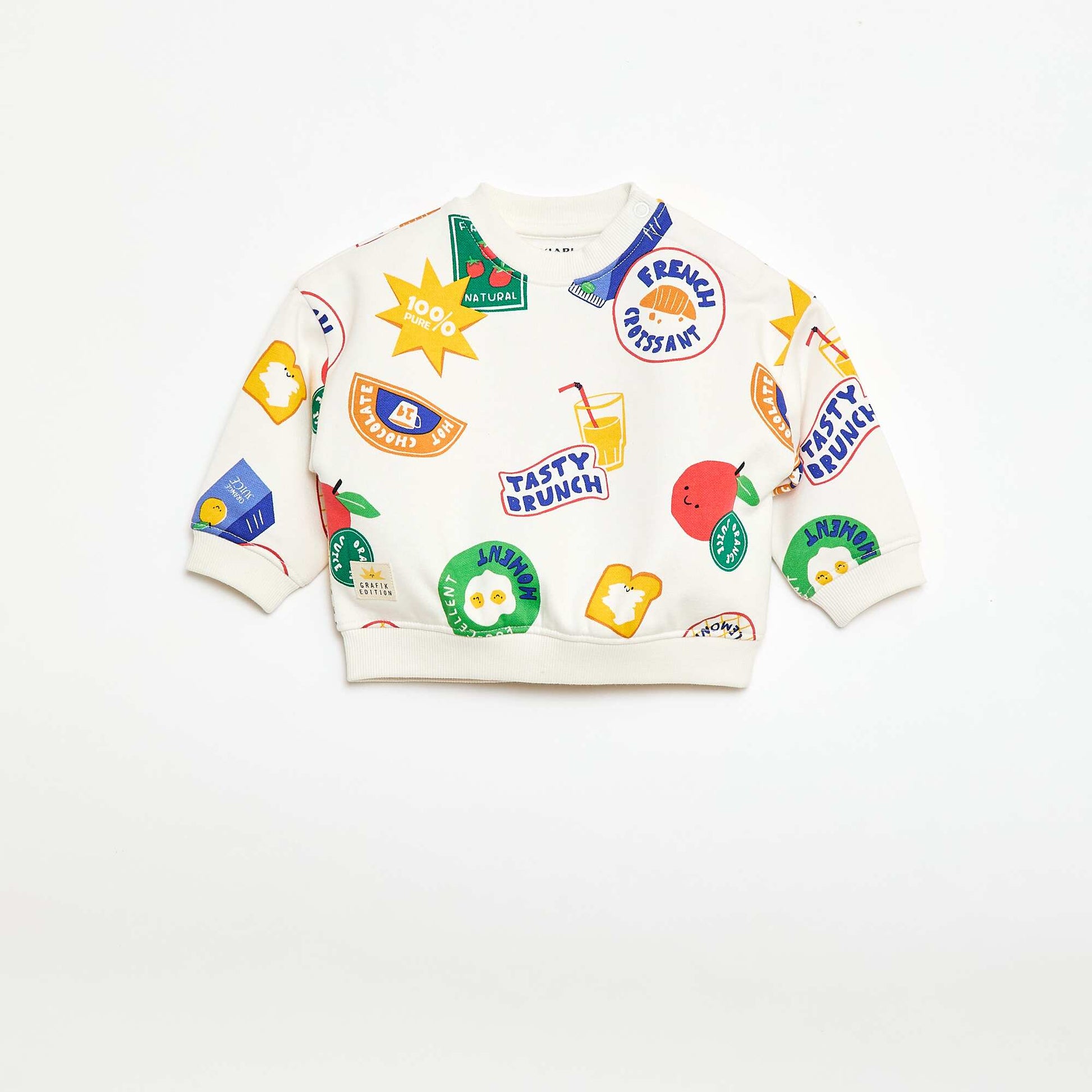 Crew Neck Sweatshirt - Grafik Edition WHITE