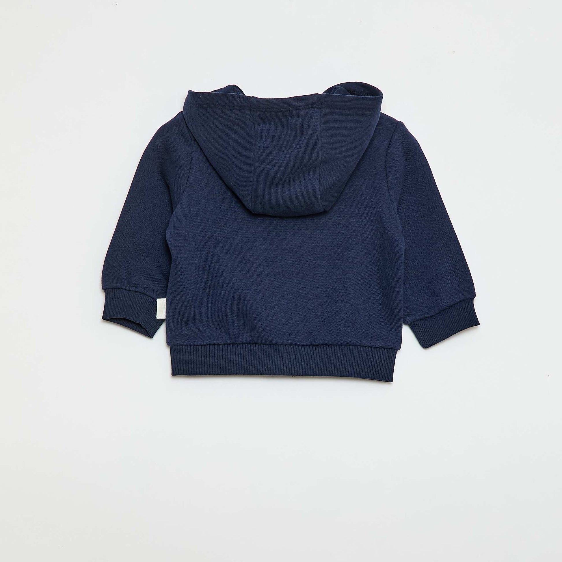 Zipped Fleece Hoodie Sweatshirt BLACK