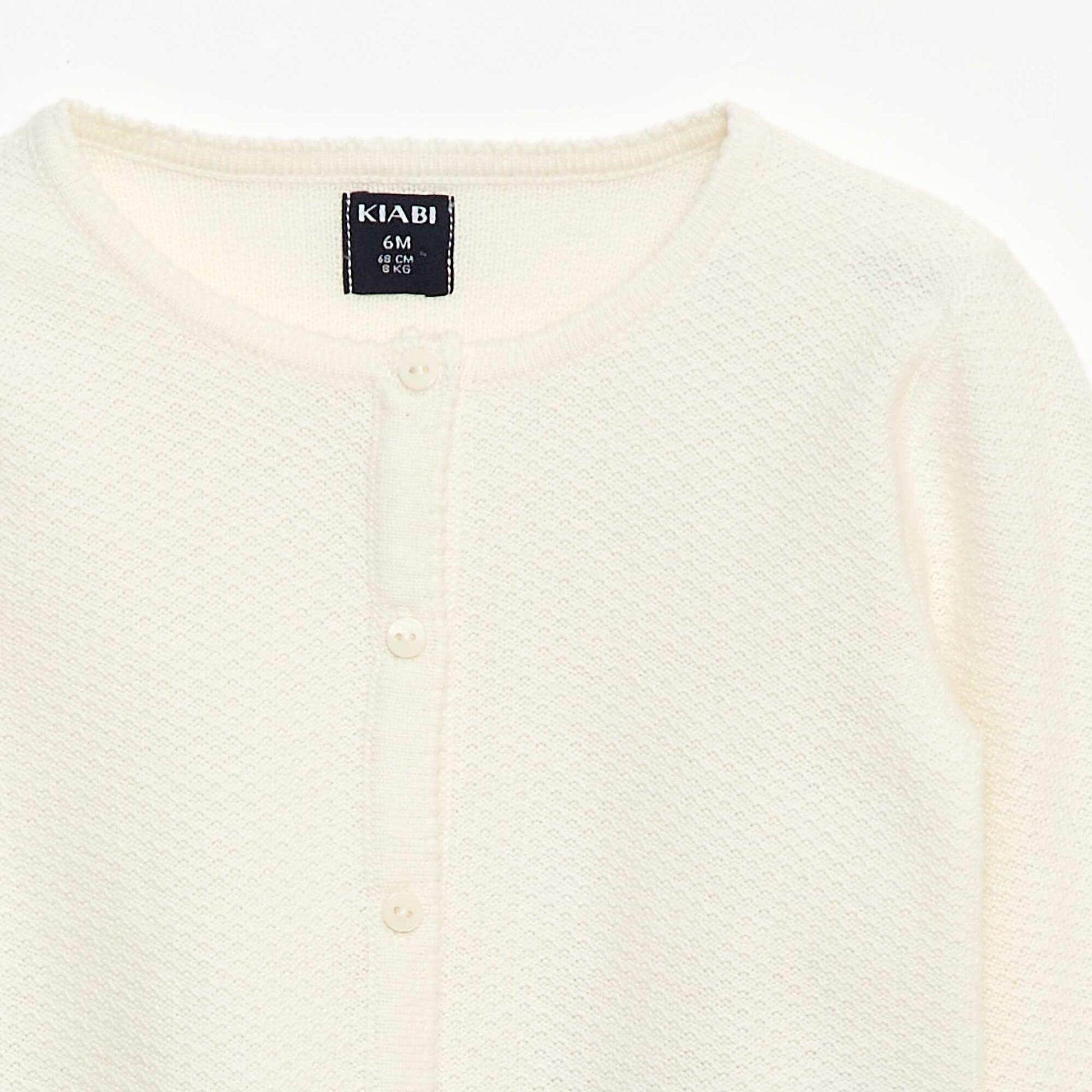 Plain Knit Cardigan WHITE