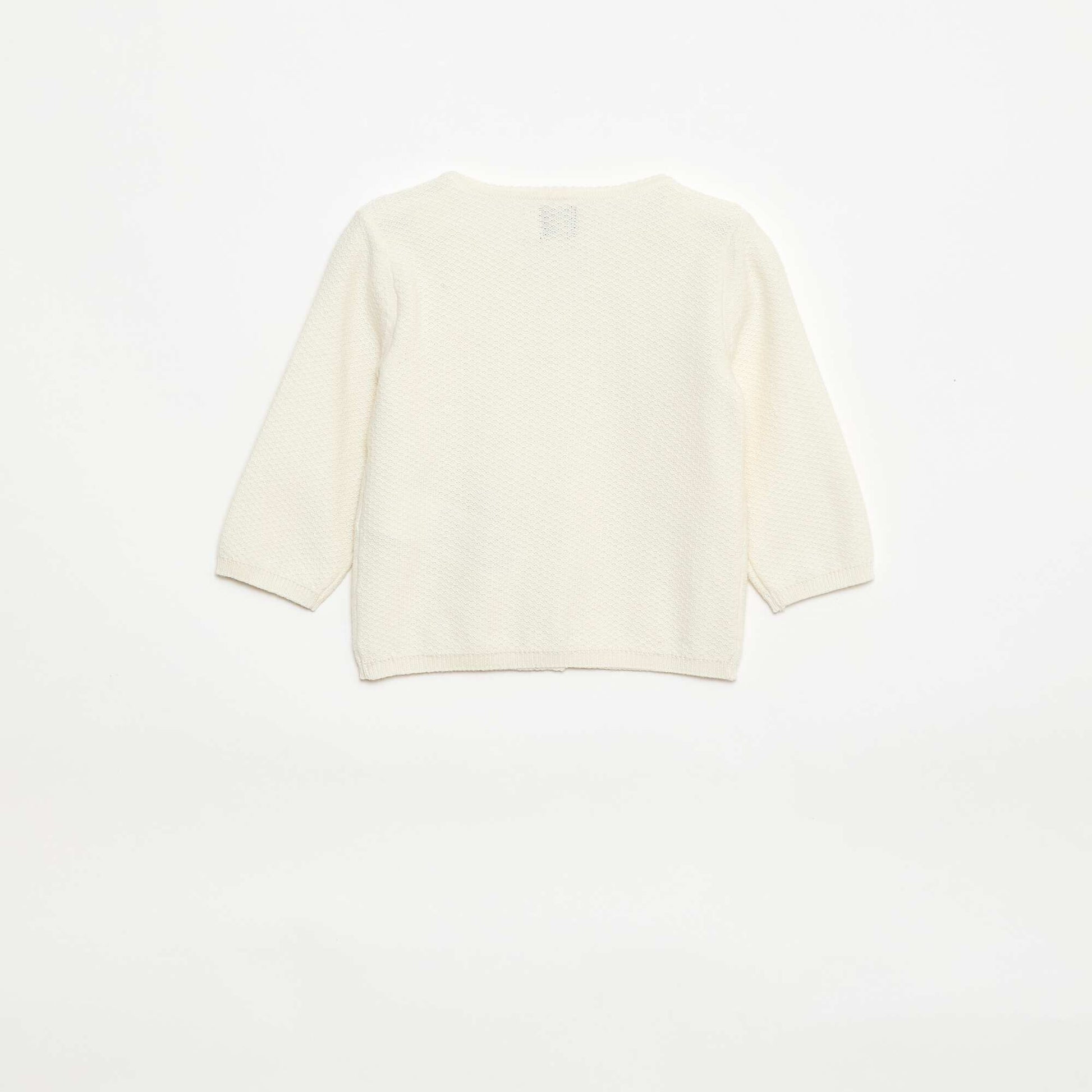 Plain Knit Cardigan WHITE