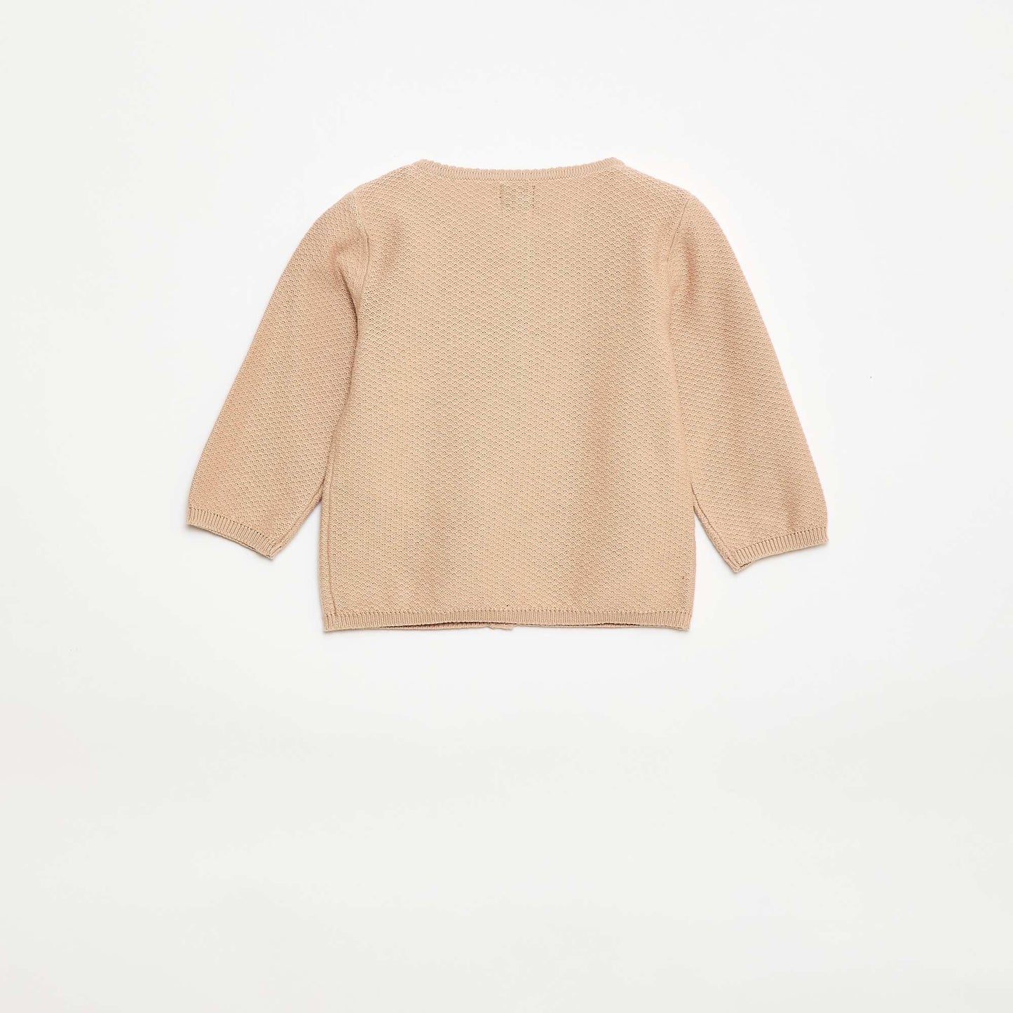 Plain Knit Cardigan BEIGE