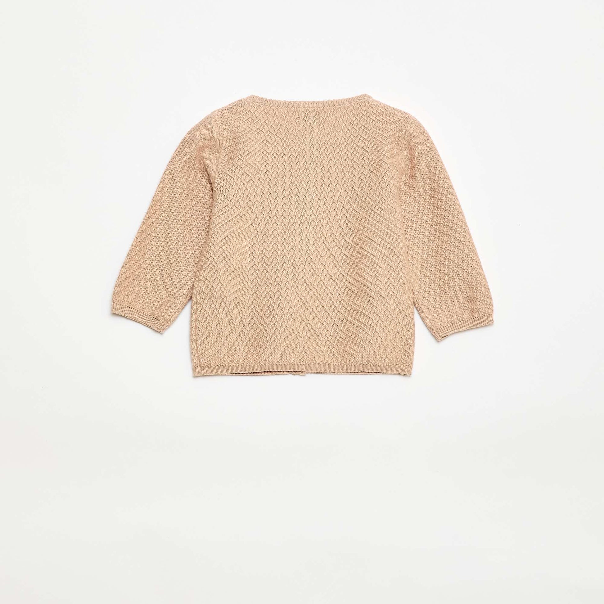 Plain Knit Cardigan BEIGE