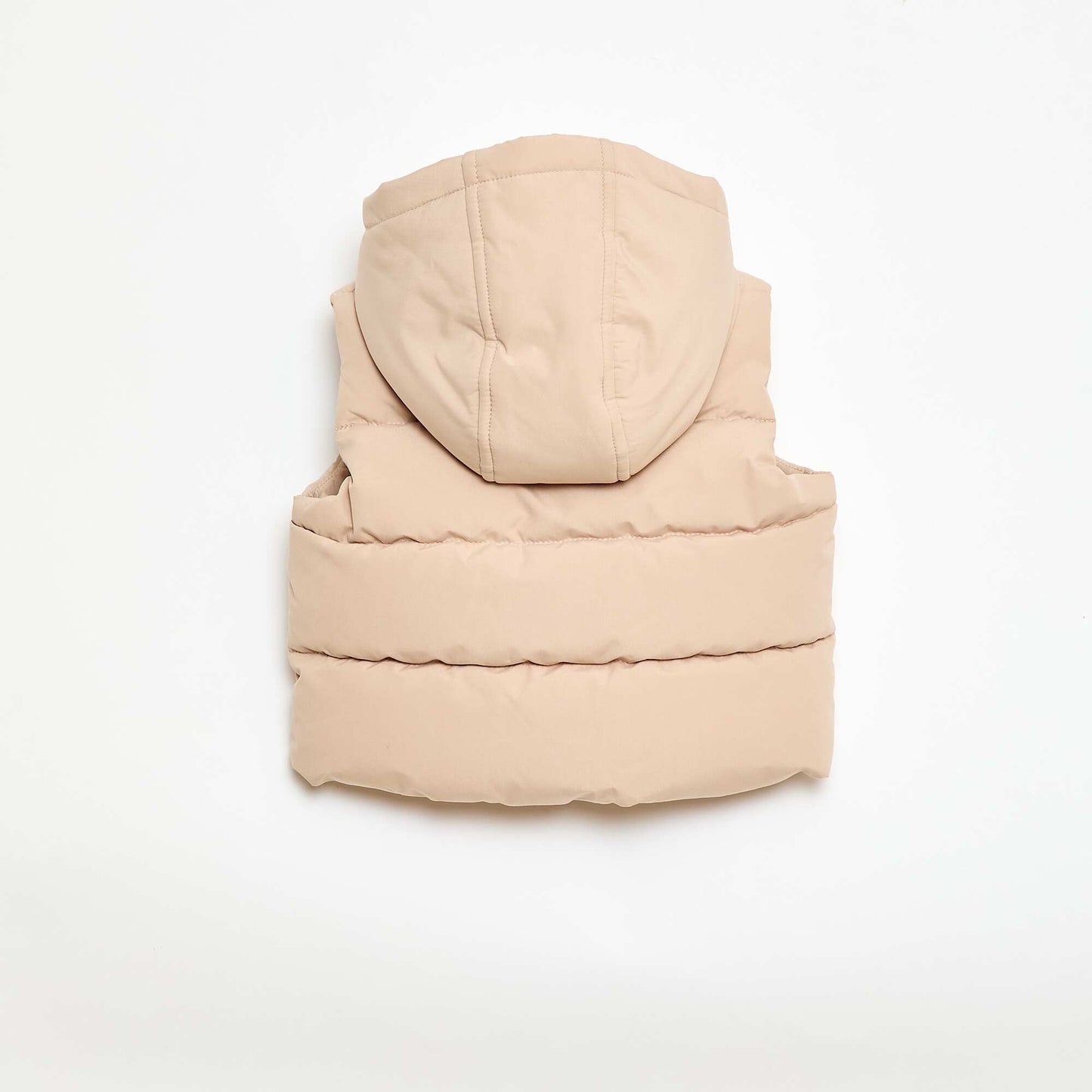 Sleeveless Padded Puffer Vest BEIGE