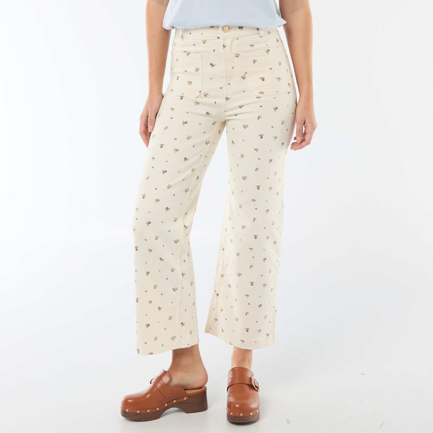 Colored wide-leg trousers WHITE