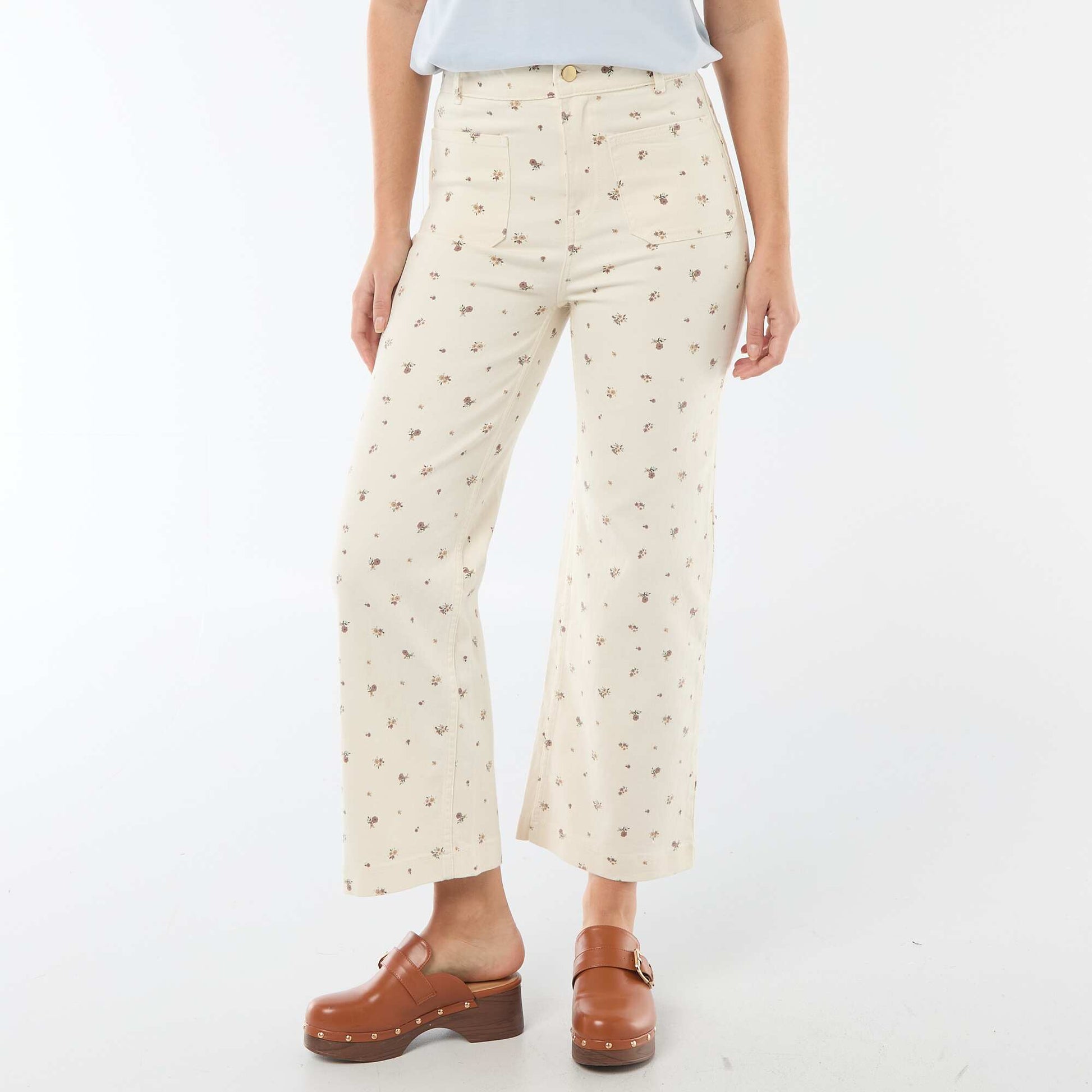 Colored wide-leg trousers WHITE