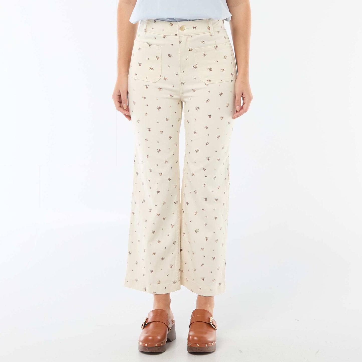 Colored wide-leg trousers WHITE