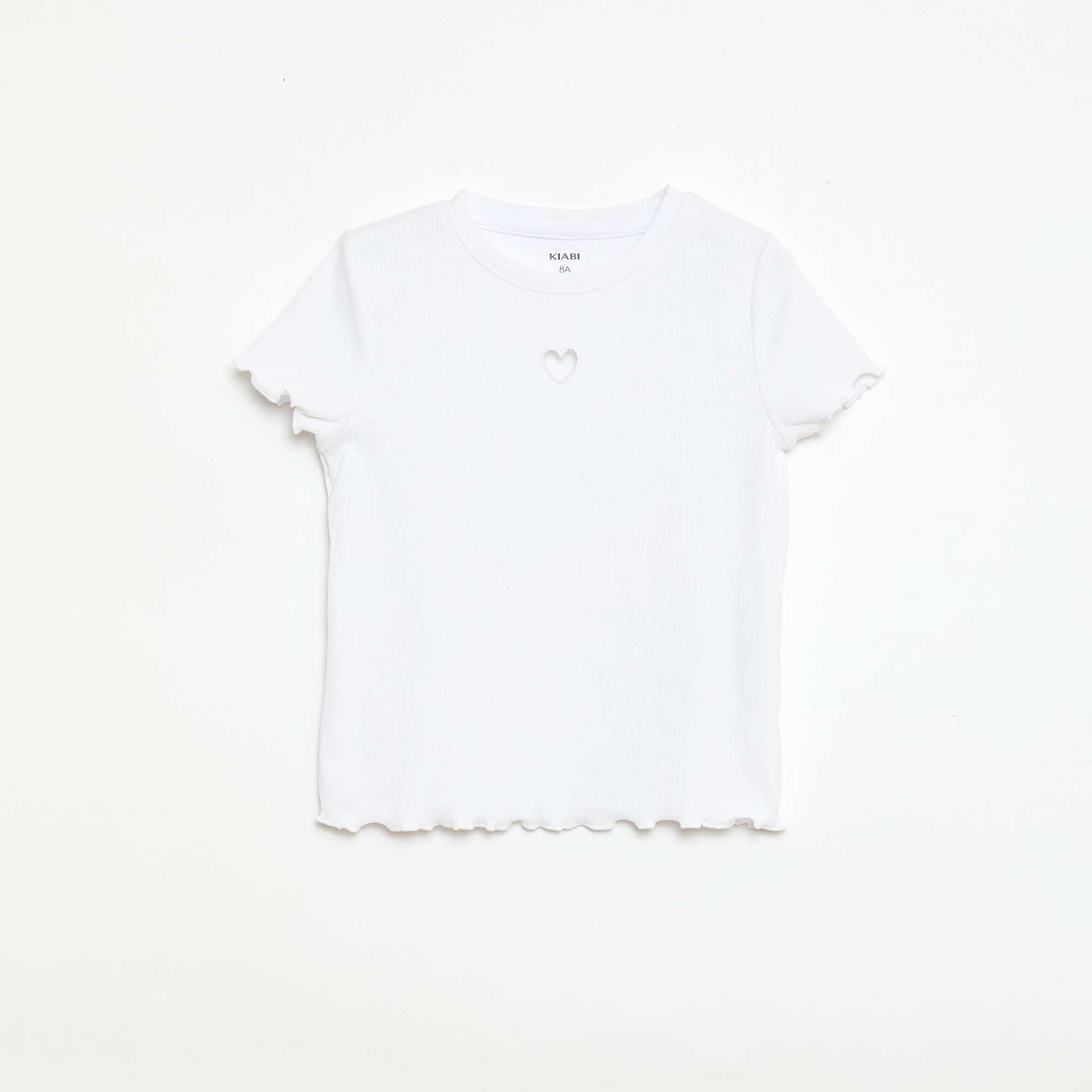 Short-Sleeved T-Shirt with Openwork Detail WHITE