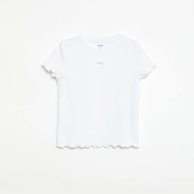 Short-Sleeved T-Shirt with Openwork Detail WHITE