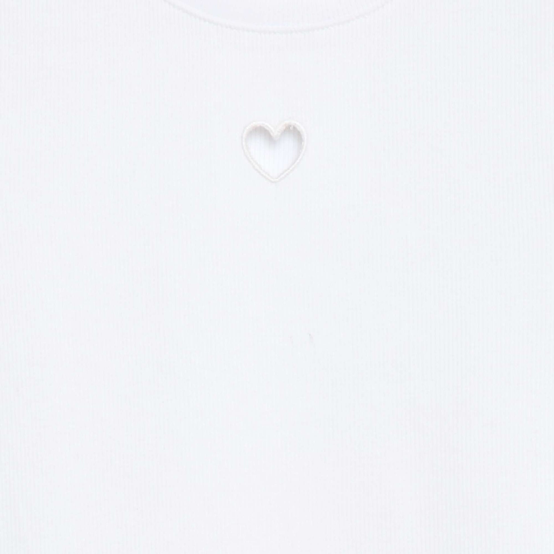 Short-Sleeved T-Shirt with Openwork Detail WHITE