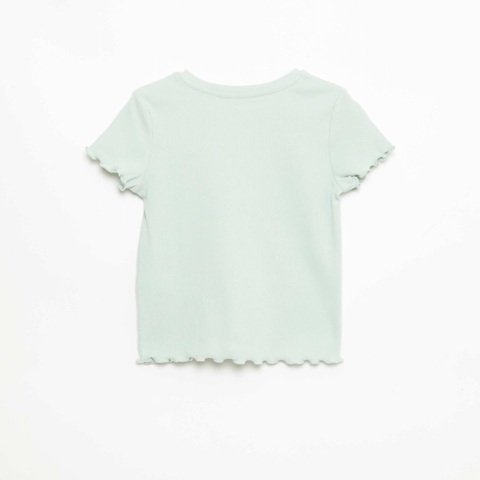 Short-Sleeved T-Shirt with Openwork Detail GREEN