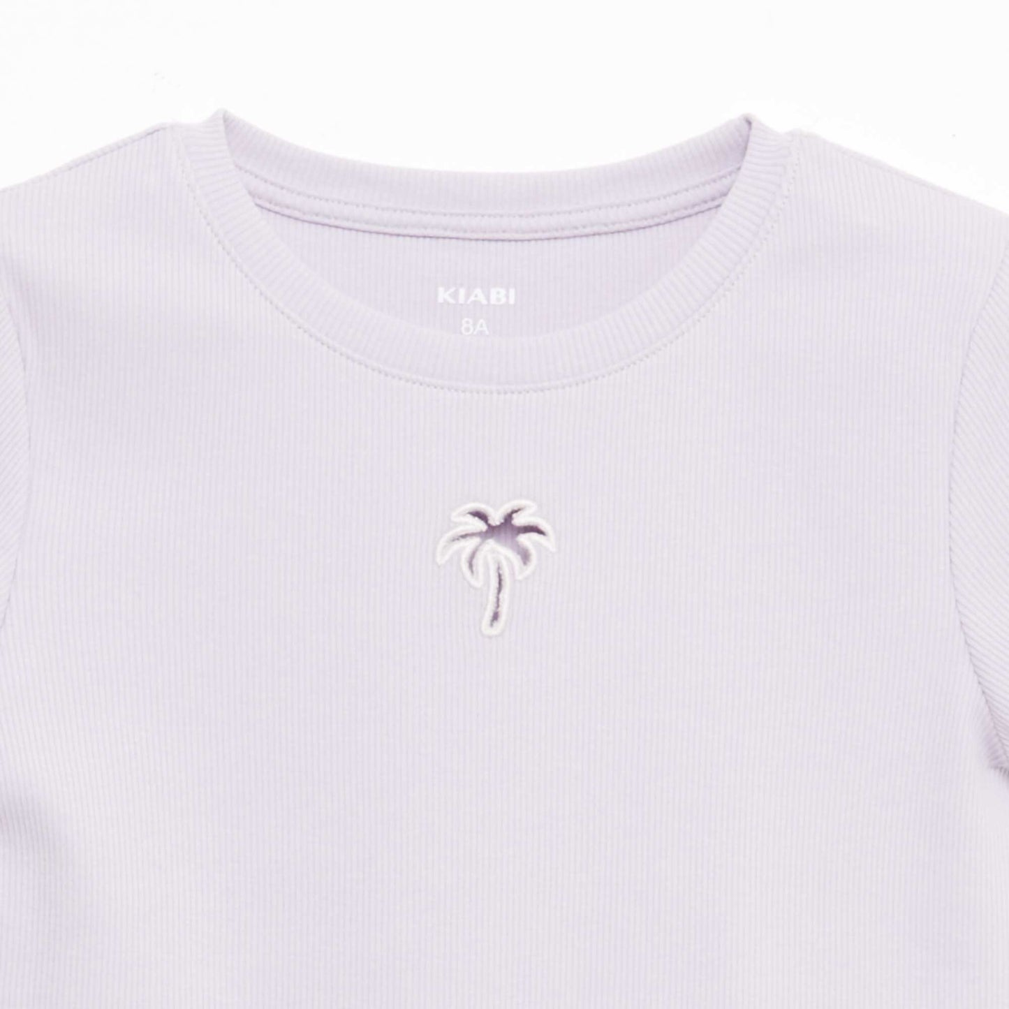 Short-Sleeved T-Shirt with Openwork Detail PURPLE