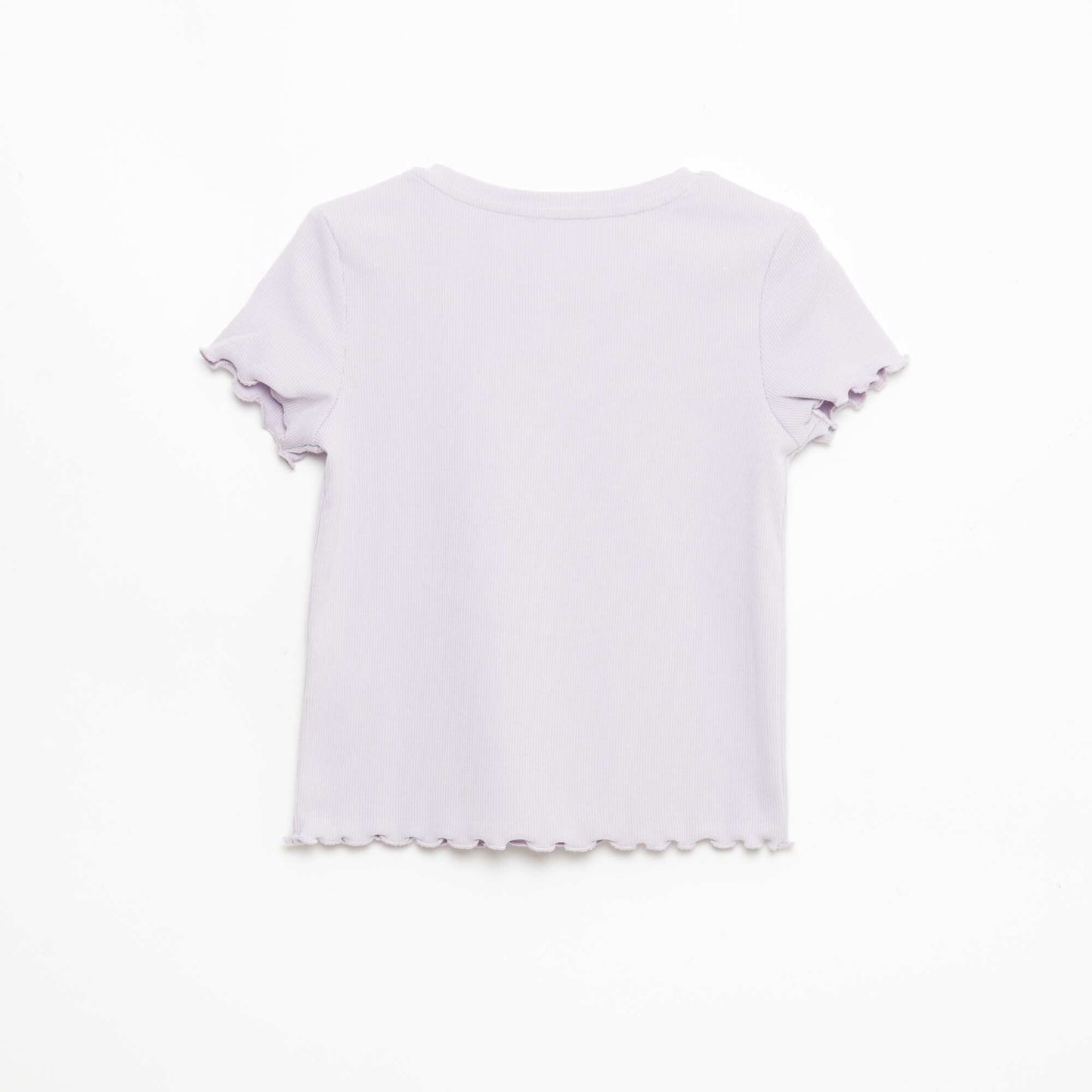 Short-Sleeved T-Shirt with Openwork Detail PURPLE