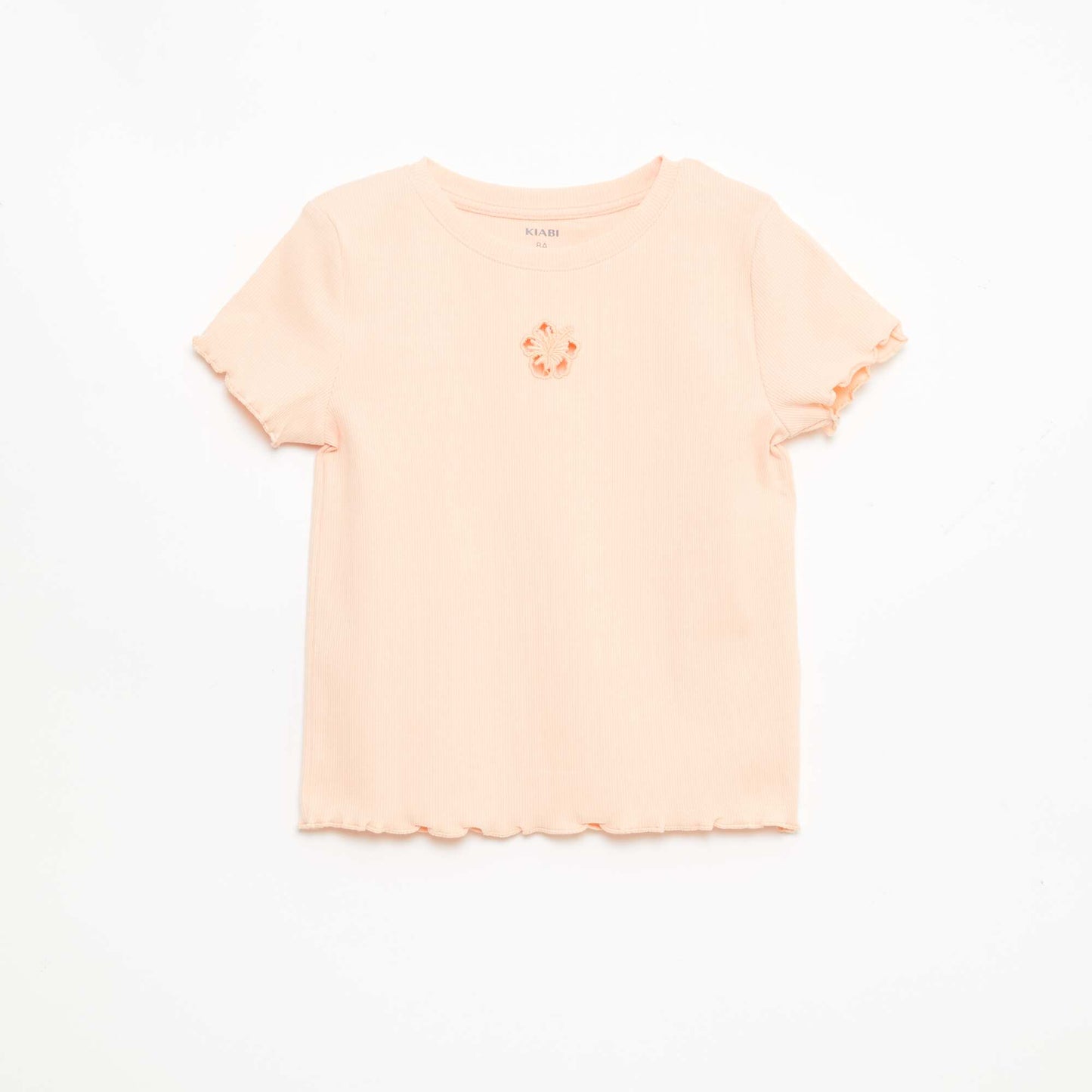 Short-Sleeved T-Shirt with Openwork Detail ORANGE