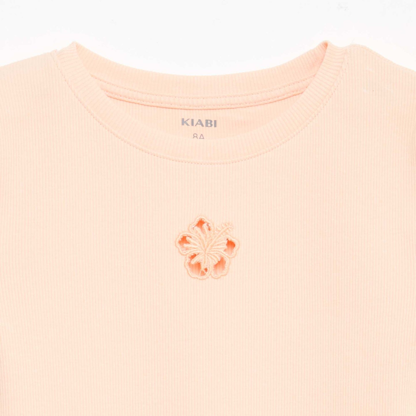 Short-Sleeved T-Shirt with Openwork Detail ORANGE