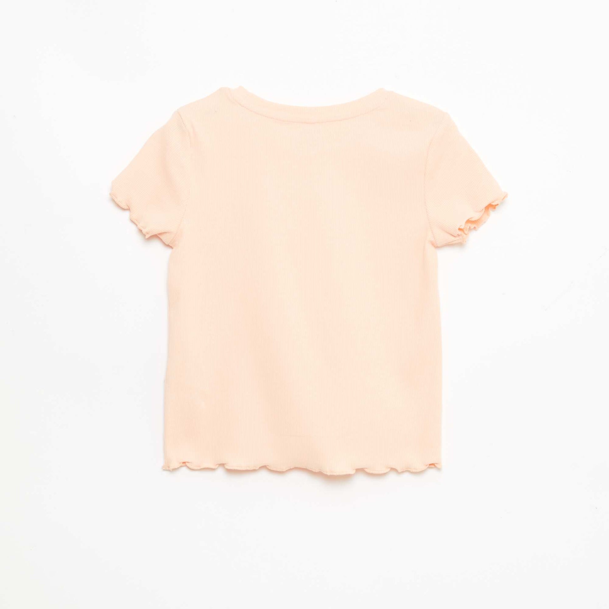 Short-Sleeved T-Shirt with Openwork Detail ORANGE