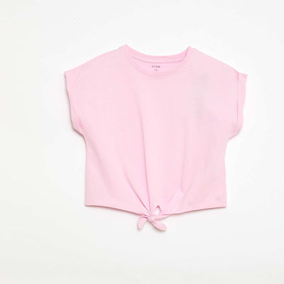 T-shirt with waist tie PINK