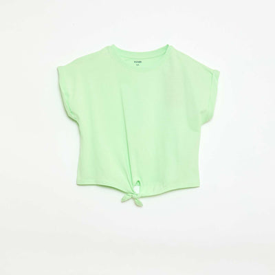 T-shirt with waist tie GREEN
