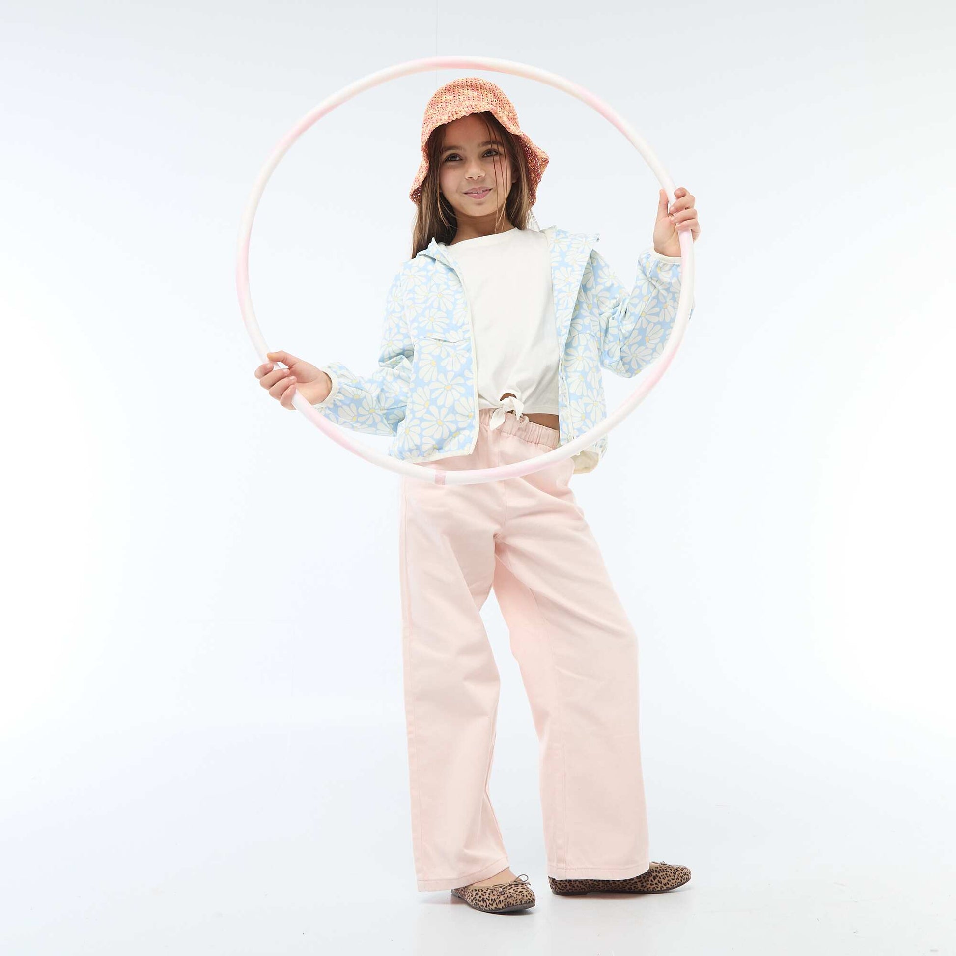 T-shirt with waist tie WHITE