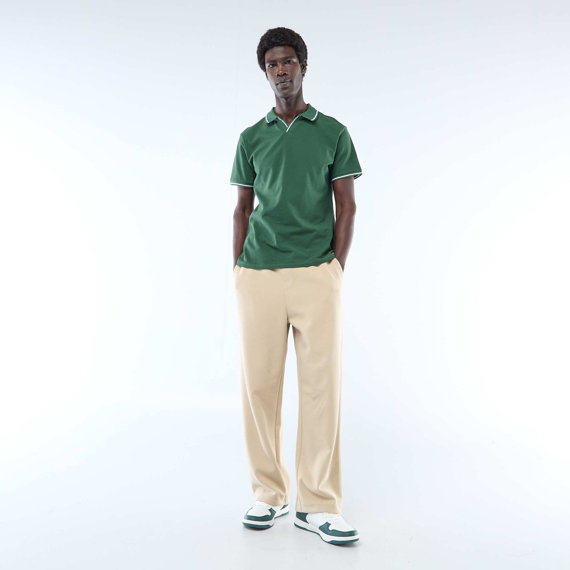 Short-Sleeve Cotton Piqué Polo Shirt GREEN