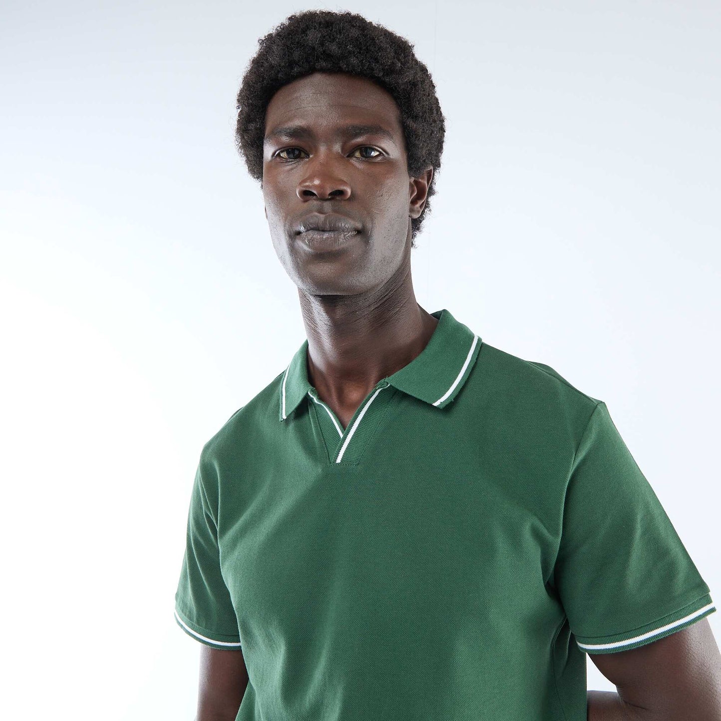 Short-Sleeve Cotton Piqué Polo Shirt GREEN