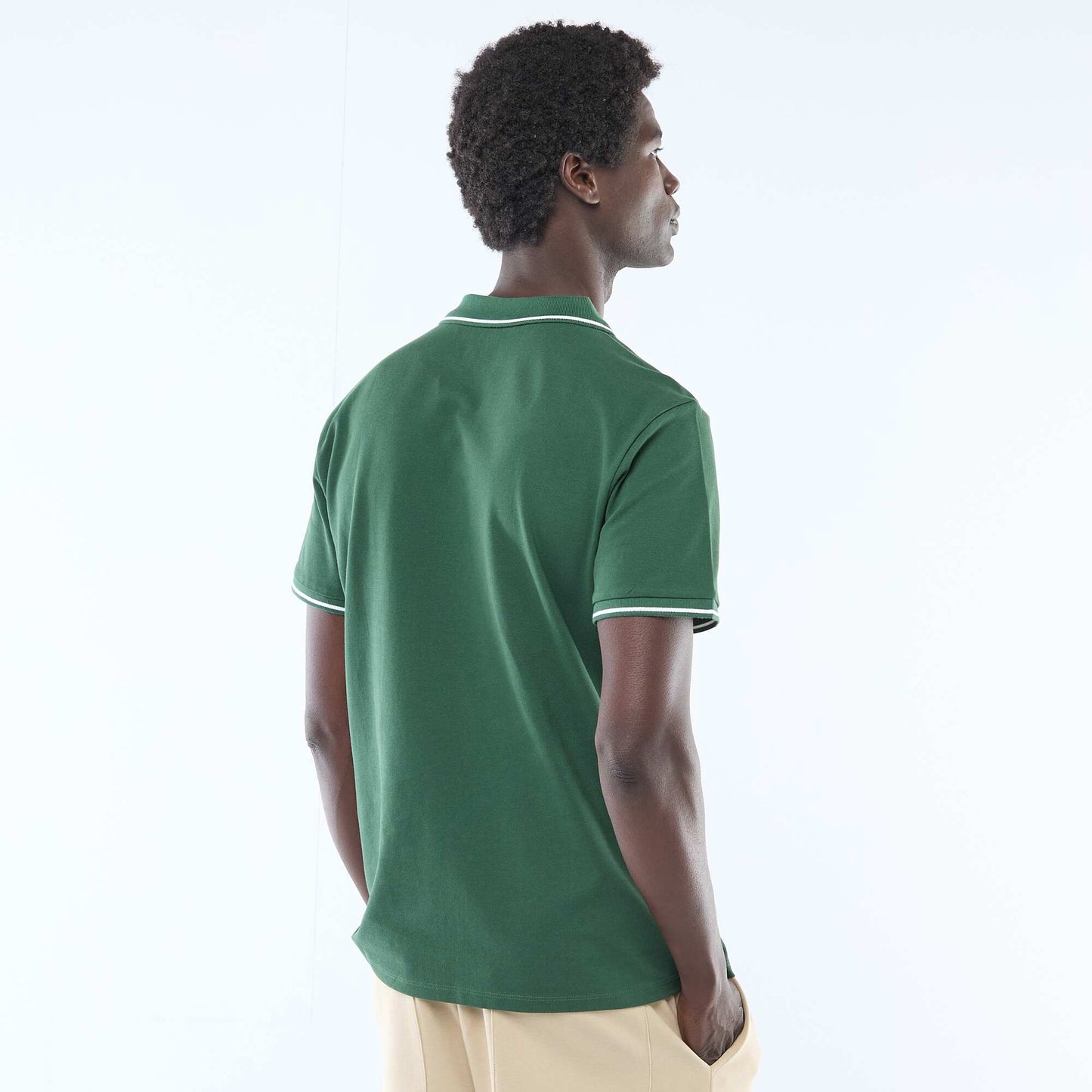 Short-Sleeve Cotton Piqué Polo Shirt GREEN