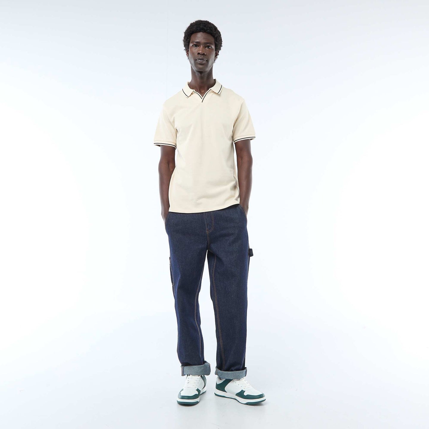Short-Sleeve Cotton Piqué Polo Shirt WHITE
